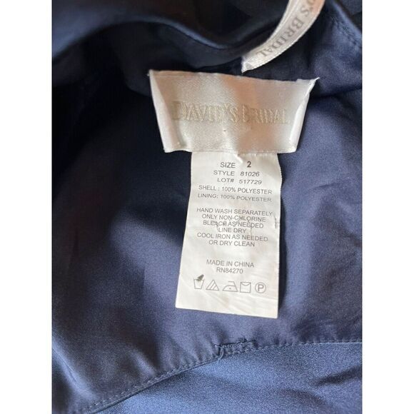 David’s Bridal Dress Navy Blue Strapless Long Formal women’s Size 2 - Picture 5 of 6